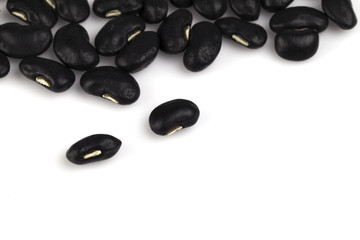 Black bean on the white background