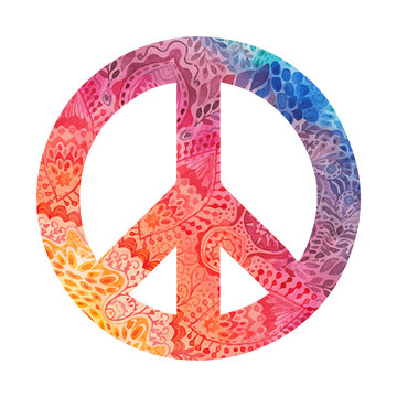 Watercolor peace symbol