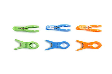 three color green blue orange clothes hanger