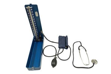 sphygmomanometer isolated on white background