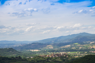Fototapeta na wymiar Panorama of the countryside of Lazio