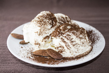 Ice cream with almond