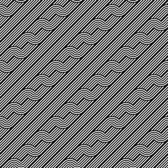 Design seamless monochrome waving pattern