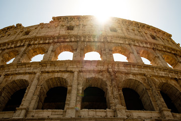Obraz premium View of a particular of the colosseum - sunlight