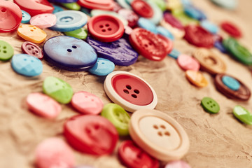 Buttons on paper background