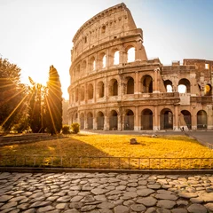 Fototapete Rund Colosseum at sunrise, Rome, Italy © Nicola Forenza