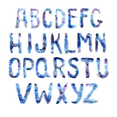 alphabet, abc, watercolor