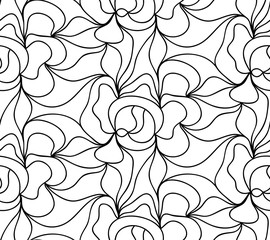 Vector floral background of drawn lines