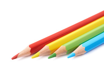 Four drawing pencils composition isolated