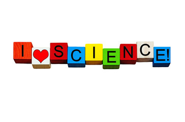 I Love Science -  education / teaching series - words / sign - i