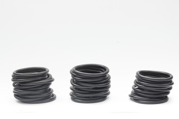 Rubber O-Rings Industrial use. on white background