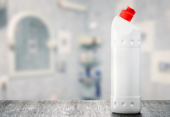 Detergent Bottle on the shelf - obrazy, fototapety, plakaty