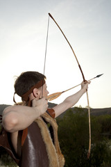 Robin Hood. Archer with arrow and long bow