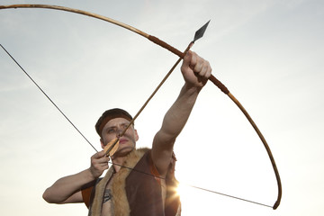 Robin Hood. Archer with arrow and long bow