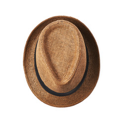 Brown fedora hat isolated