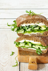 Healthy green sandwich.