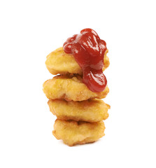 Breaded chicken nugget composition isolated