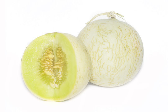cantaloupe melon on the white background.