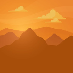 Vector Illustration of a Landscape with Huge Mountains