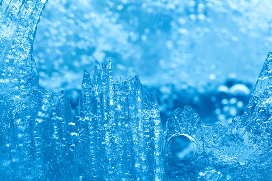 Frozen ice macro view. Icy pattern background. macro view photo © besjunior