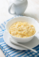 Dietary breakfast with corn porridge