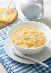 Dietary breakfast with corn porridge