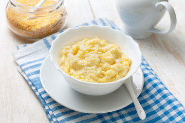 Dietary breakfast with corn porridge