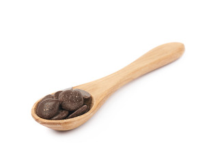 Spoon filled with chocolate chips