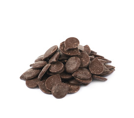 Chocolate chips composition isolated