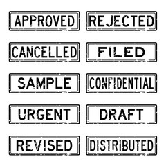 Common black square grunge business rubber stamp