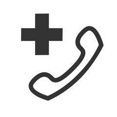 Emergency call icon. Call for ambulance logo.
