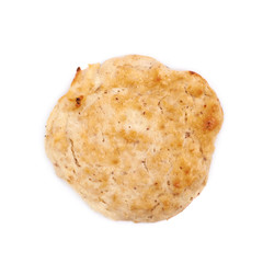 Cottage cheese flapjack flat cake isolated