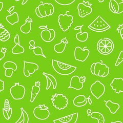Seamless pattern fruits and vegetables