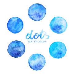 Watercolor Dots Set - 01 Blue