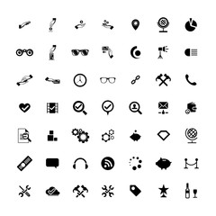 Set of 49 Universal Icons. Business, internet, web design.
