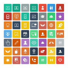 Set of 49 Universal Icons. Business, internet, web design.