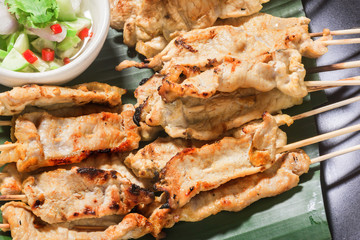 satay pork thai appetizer.
