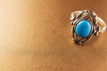 silver ring with turquoise stone