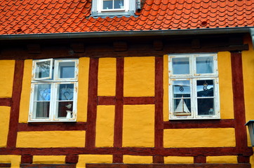 window of a timber framed building