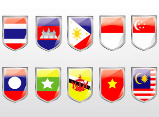 Vector - ASEAN Economic Community, AEC FLAG SET