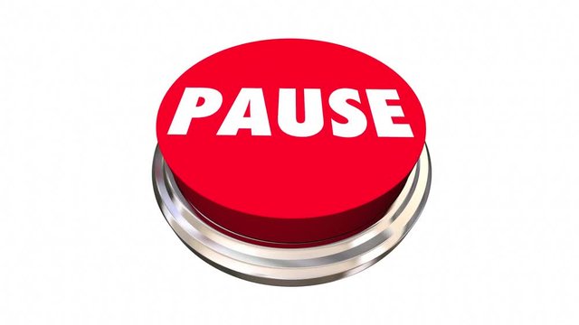 Pause Take Break Rest Recess Round Button 3d Animation