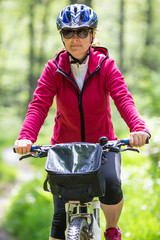 Woman riding bike 