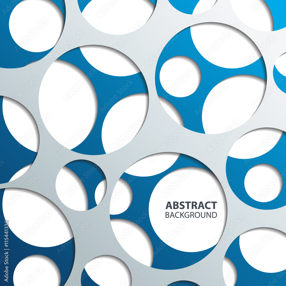 Aufkleber Abstract circle background with drop shadows. Vector illustration.