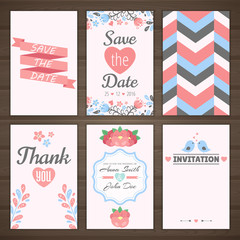 Set of romantic cards