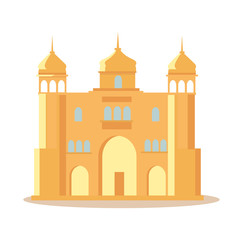 Indian Palace Illustration in Flat Design.
