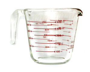 Laboratory graduated cylinder isolated on white

