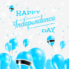 Botswana Independence Day Patriotic Design. Balloons in National Colors of the Country. Happy Independence Day Vector Greeting Card.