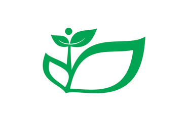 green landscape leaf logo