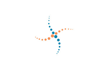Fototapeta premium star dot circle connection logo