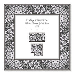 Vintage 3D frame 420 White Flower Spiral Stem
